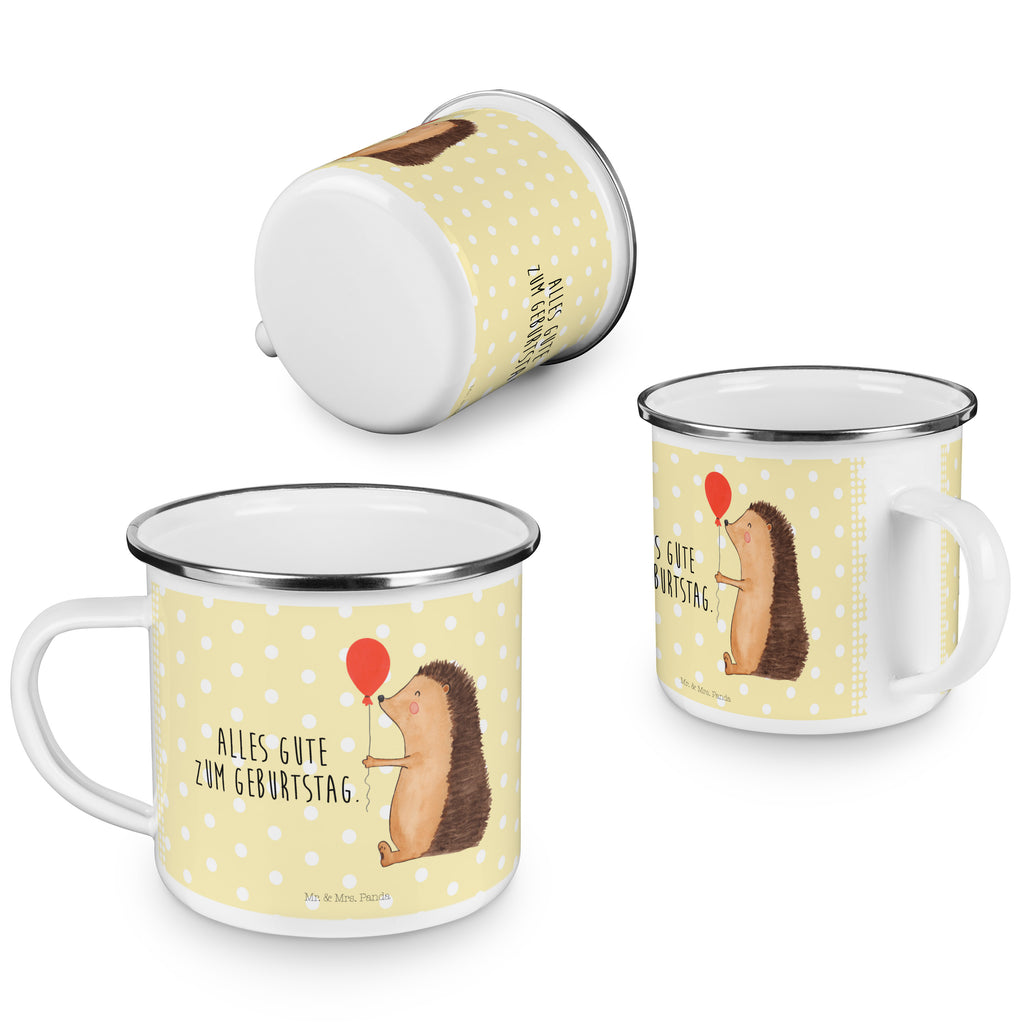 Camping Emaille Tasse Igel mit Luftballon Campingtasse, Trinkbecher, Metalltasse, Outdoor Tasse, Emaille Trinkbecher, Blechtasse Outdoor, Emaille Campingbecher, Edelstahl Trinkbecher, Metalltasse für Camping, Kaffee Blechtasse, Camping Tasse Metall, Tiermotive, Gute Laune, lustige Sprüche, Tiere, Igel, Geburtstag, Herzlichen Glückwunsch, Glückwunsch, Geburtstagskind, Ballon, Happy Birthday