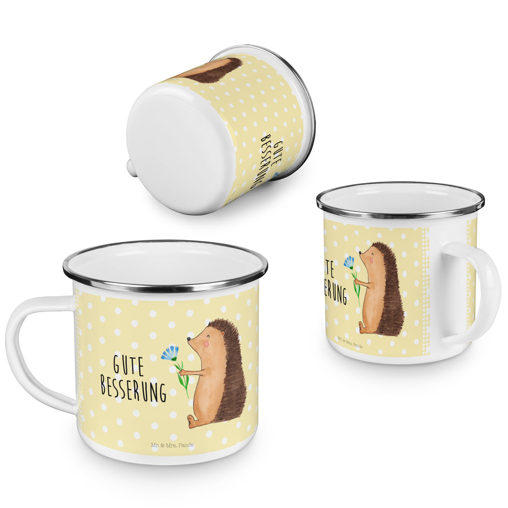 Camping Emaille Tasse Igel mit Blume Campingtasse, Trinkbecher, Metalltasse, Outdoor Tasse, Emaille Trinkbecher, Blechtasse Outdoor, Emaille Campingbecher, Edelstahl Trinkbecher, Metalltasse für Camping, Kaffee Blechtasse, Camping Tasse Metall, Tiermotive, Gute Laune, lustige Sprüche, Tiere, Igel, Gute Besserung, Genesungswünsche, Krankheit, Krankenhaus, krank, Besuch