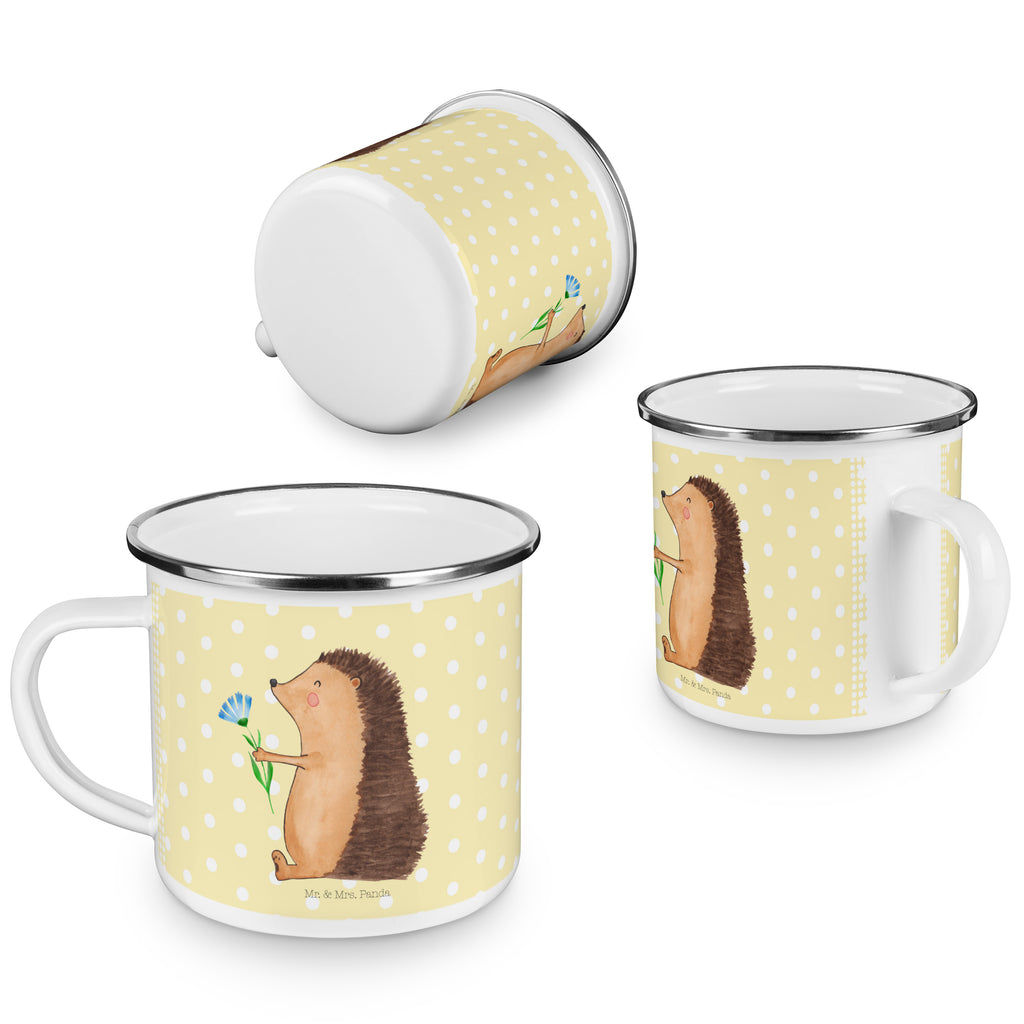 Camping Emaille Tasse Igel mit Blume Campingtasse, Trinkbecher, Metalltasse, Outdoor Tasse, Emaille Trinkbecher, Blechtasse Outdoor, Emaille Campingbecher, Edelstahl Trinkbecher, Metalltasse für Camping, Kaffee Blechtasse, Camping Tasse Metall, Tiermotive, Gute Laune, lustige Sprüche, Tiere, Igel, Gute Besserung, Genesungswünsche, Krankheit, Krankenhaus, krank, Besuch