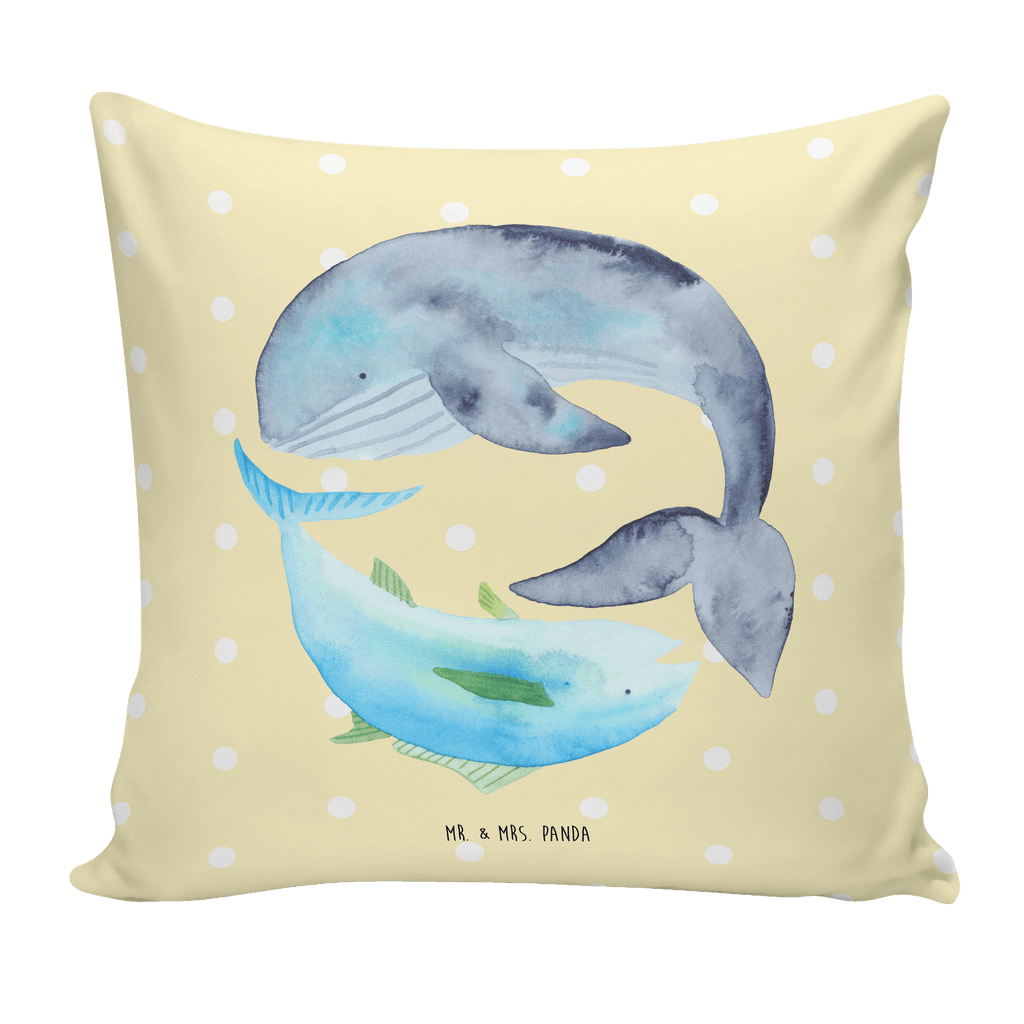 40x40 Kissen Walfisch & Thunfisch Kissenhülle, Kopfkissen, Sofakissen, Dekokissen, Motivkissen, Tiermotive, Gute Laune, lustige Sprüche, Tiere, Wal, Wahl, Tunfisch, Wortwitz lustig, Spruch lustig, Flachwitz, Witz, Spruch des Tages, Flachwitz Geschenk