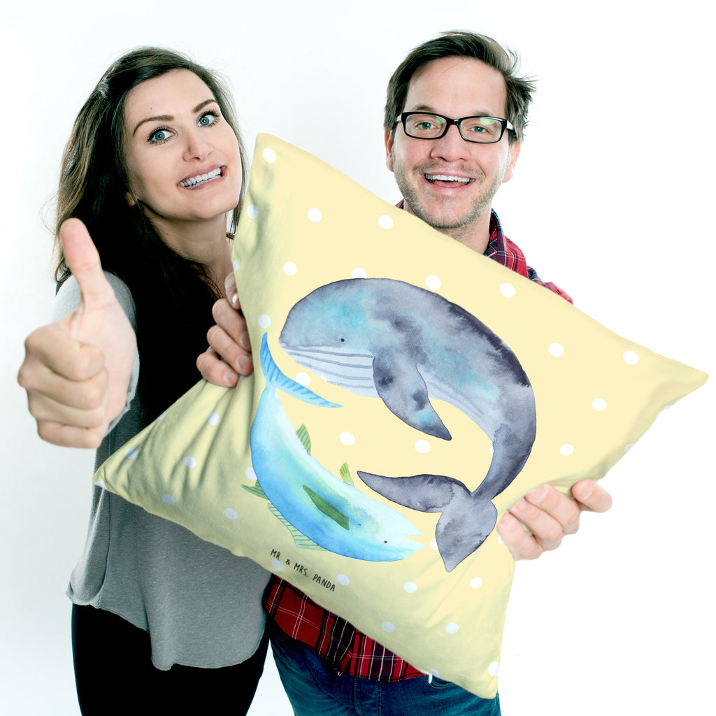 40x40 Kissen Walfisch & Thunfisch Kissenhülle, Kopfkissen, Sofakissen, Dekokissen, Motivkissen, Tiermotive, Gute Laune, lustige Sprüche, Tiere, Wal, Wahl, Tunfisch, Wortwitz lustig, Spruch lustig, Flachwitz, Witz, Spruch des Tages, Flachwitz Geschenk
