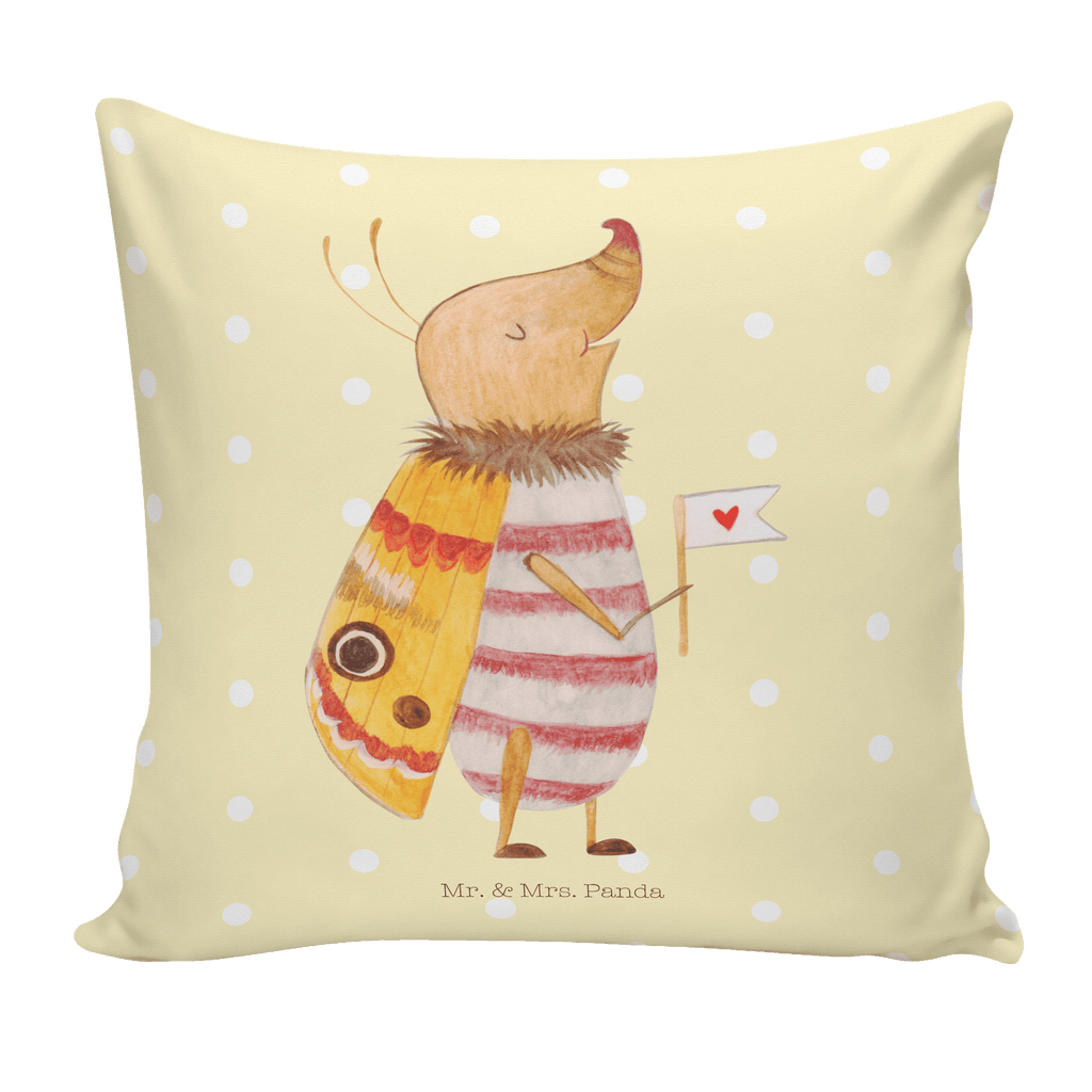 40x40 Kissen Nachtfalter mit Fähnchen Kissenhülle, Kopfkissen, Sofakissen, Dekokissen, Motivkissen, Tiermotive, Gute Laune, lustige Sprüche, Tiere, Nachtfalter, Käfer, Spruch lustig, Spruch witzig, süß, niedlich, Küche Deko, Was kostet die Welt
