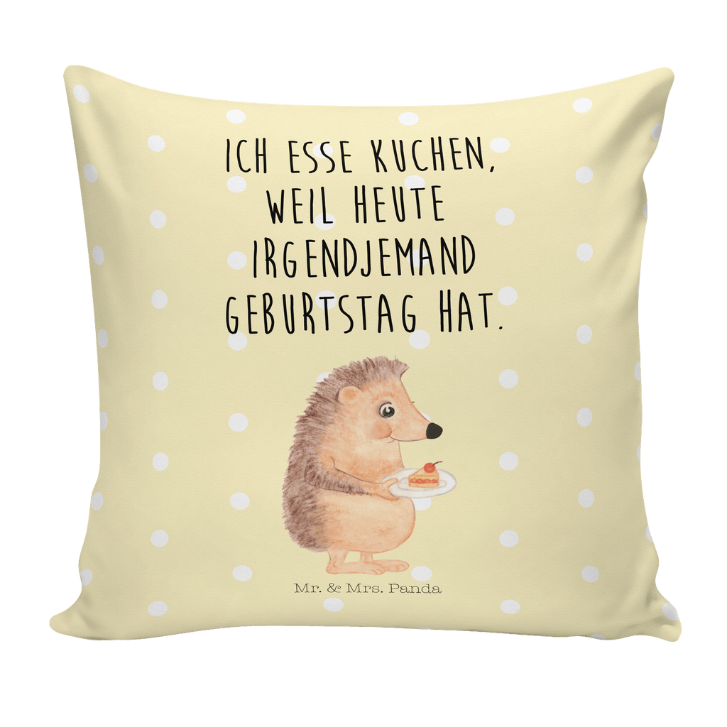 40x40 Kissen Igel mit Kuchenstück Kissenhülle, Kopfkissen, Sofakissen, Dekokissen, Motivkissen, Tiermotive, Gute Laune, lustige Sprüche, Tiere, Igel, Essen Spruch, Kuchen, Backen Geschenk, Kuchen backen, Einladung Party, Geburtstagskuchen, Torte
