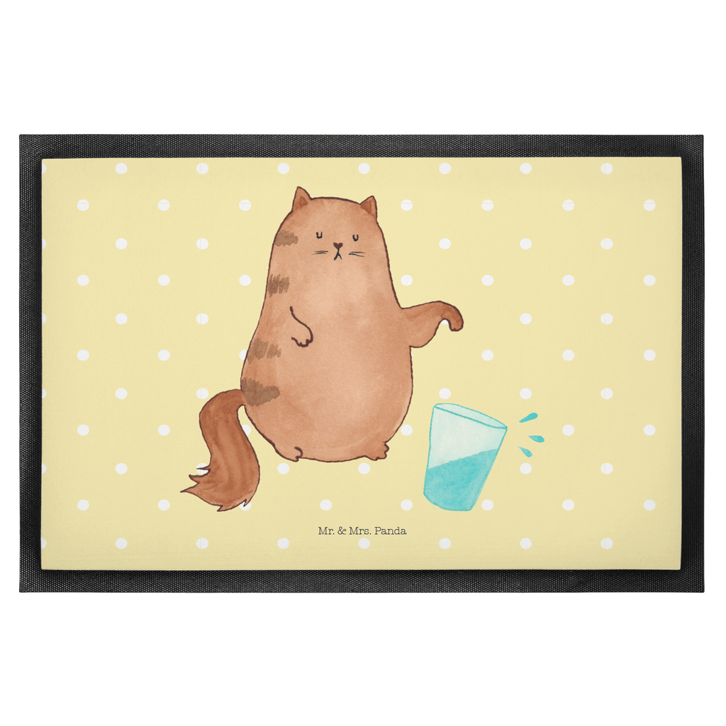 Fußmatte Katze Wasserglas Katzen, Katze, Kater, Mietze, Cat, Cats, Katzenhalter, Katzenbesitzerin, Haustier, Katzenliebhaber, Wasser, Glas,	 Türvorleger, Schmutzmatte, Fußabtreter, Matte, Schmutzfänger, Fußabstreifer, Schmutzfangmatte, Türmatte, Motivfußmatte,  Haustürmatte, Vorleger  Katze, Katzenmotiv, Katzenfan, Katzendeko, Katzenfreund, Katzenliebhaber, Katzenprodukte, Katzenartikel, Katzenaccessoires, Katzensouvenirs, Katzenliebhaberprodukte, Katzenmotive