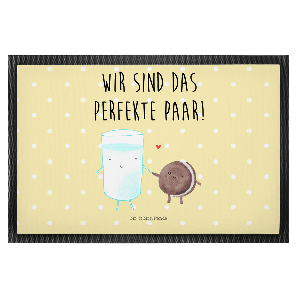 Fußmatte Milch & Keks Milk, Cookie, Milch, Keks, Kekse, Kaffee, Einladung Frühstück, Motiv süß, romantisch, perfektes Paar,  Türvorleger, Schmutzmatte, Fußabtreter, Matte, Schmutzfänger, Fußabstreifer, Schmutzfangmatte, Türmatte, Motivfußmatte,  Haustürmatte, Vorleger  süße Tiermotive, gute Laune, lustige Sprüche, Tiere