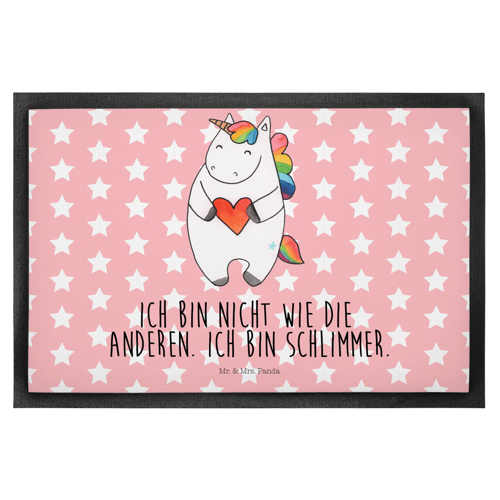 Fußmatte Einhorn Herz Einhorn, Herz, Einhörner, Unicorn, schlimm, böse, witzig, lustig, Freundin, anders, bunt Türvorleger, Schmutzmatte, Fußabtreter, Matte, Schmutzfänger, Fußabstreifer, Schmutzfangmatte, Türmatte, Motivfußmatte,  Haustürmatte, Vorleger  Einhorn, Einhörner, Einhorn Deko, Pegasus, Unicorn