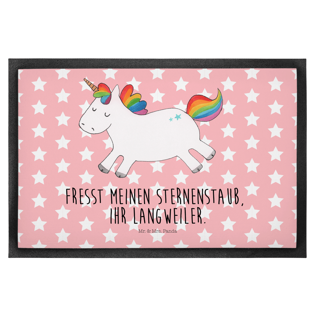 Fußmatte Einhorn Happy Einhorn, Einhörner, Unicorn, glücklich, fröhlich, Spaß, Freude, Lebensfreude, witzig, spannend, Lächeln, Lachen Türvorleger, Schmutzmatte, Fußabtreter, Matte, Schmutzfänger, Fußabstreifer, Schmutzfangmatte, Türmatte, Motivfußmatte,  Haustürmatte, Vorleger  Einhorn, Einhörner, Einhorn Deko, Pegasus, Unicorn