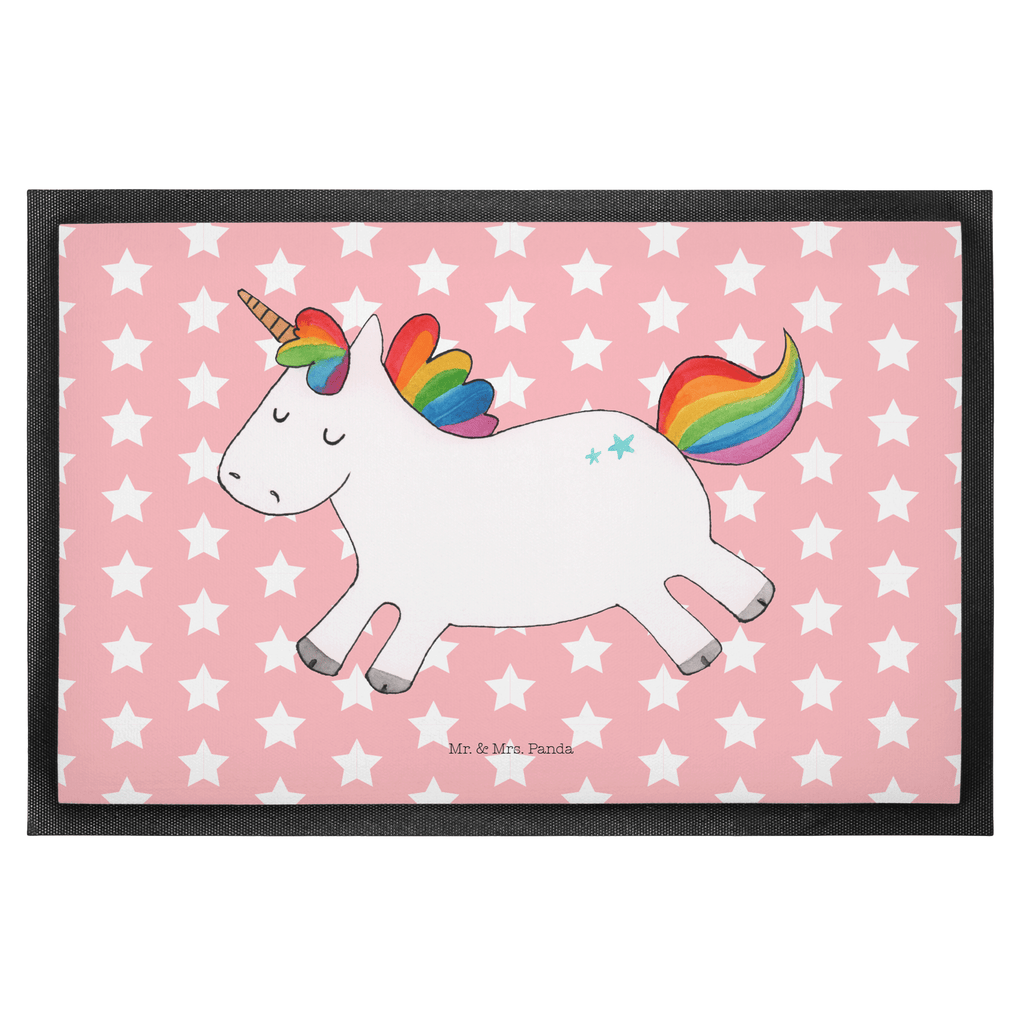 Fußmatte Einhorn Happy Einhorn, Einhörner, Unicorn, glücklich, fröhlich, Spaß, Freude, Lebensfreude, witzig, spannend, Lächeln, Lachen Türvorleger, Schmutzmatte, Fußabtreter, Matte, Schmutzfänger, Fußabstreifer, Schmutzfangmatte, Türmatte, Motivfußmatte,  Haustürmatte, Vorleger  Einhorn, Einhörner, Einhorn Deko, Pegasus, Unicorn