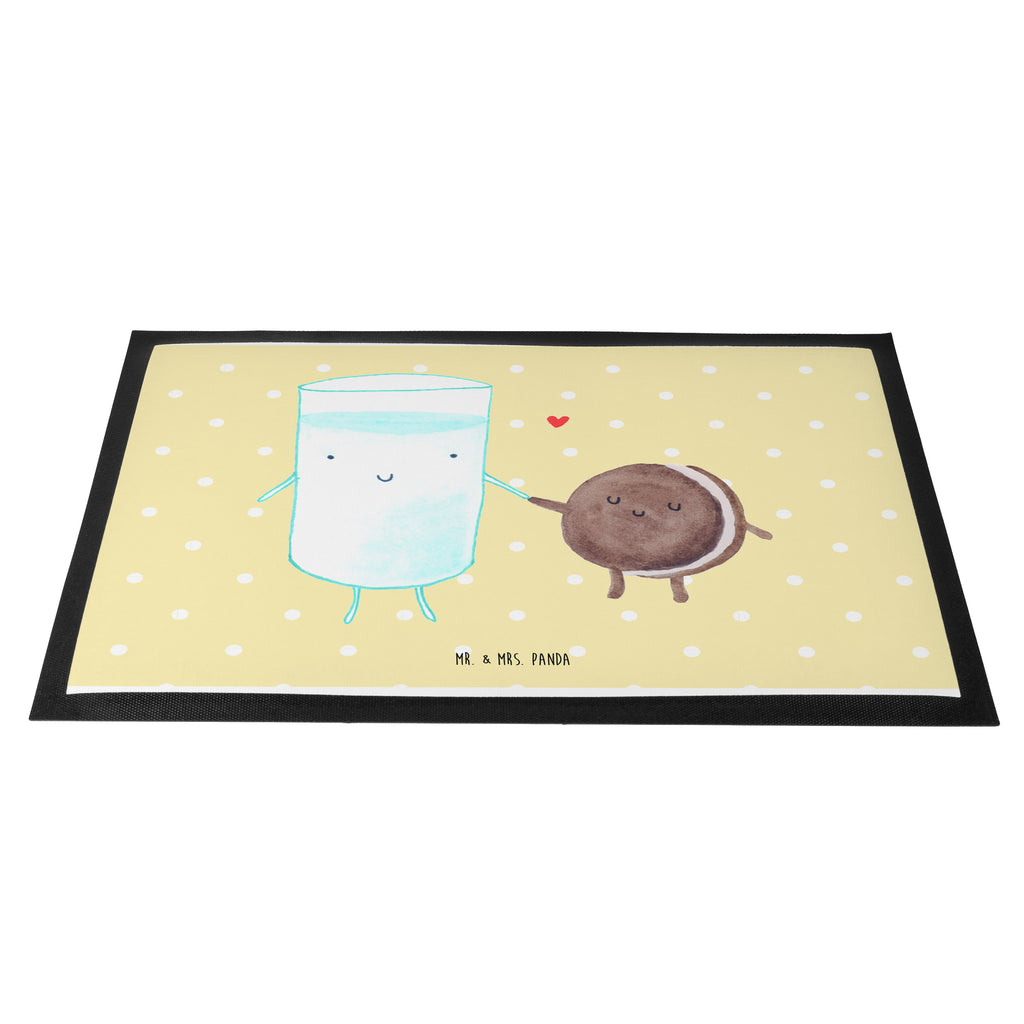 Fußmatte Milch & Keks Milk, Cookie, Milch, Keks, Kekse, Kaffee, Einladung Frühstück, Motiv süß, romantisch, perfektes Paar,  Türvorleger, Schmutzmatte, Fußabtreter, Matte, Schmutzfänger, Fußabstreifer, Schmutzfangmatte, Türmatte, Motivfußmatte,  Haustürmatte, Vorleger  süße Tiermotive, gute Laune, lustige Sprüche, Tiere