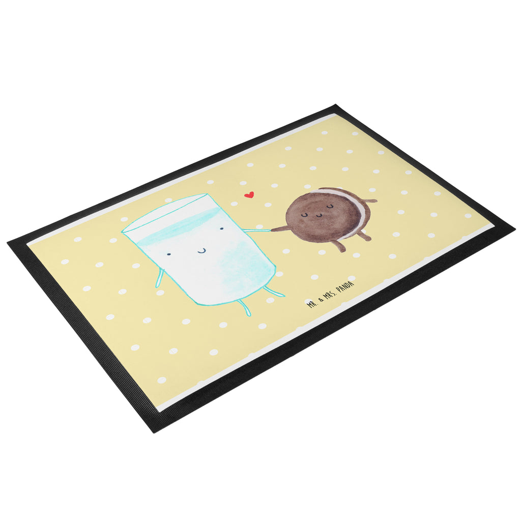 Fußmatte Milch & Keks Milk, Cookie, Milch, Keks, Kekse, Kaffee, Einladung Frühstück, Motiv süß, romantisch, perfektes Paar,  Türvorleger, Schmutzmatte, Fußabtreter, Matte, Schmutzfänger, Fußabstreifer, Schmutzfangmatte, Türmatte, Motivfußmatte,  Haustürmatte, Vorleger  süße Tiermotive, gute Laune, lustige Sprüche, Tiere