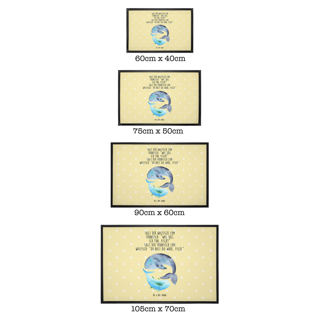 Fußmatte Walfisch & Thunfisch Wal, Wahl, Tunfisch, Wortwitz lustig, Spruch lustig, Flachwitz, Witz, Spruch des Tages, Flachwitz Geschenk   Türvorleger, Schmutzmatte, Fußabtreter, Matte, Schmutzfänger, Fußabstreifer, Schmutzfangmatte, Türmatte, Motivfußmatte,  Haustürmatte, Vorleger  süße Tiermotive, gute Laune, lustige Sprüche, Tiere