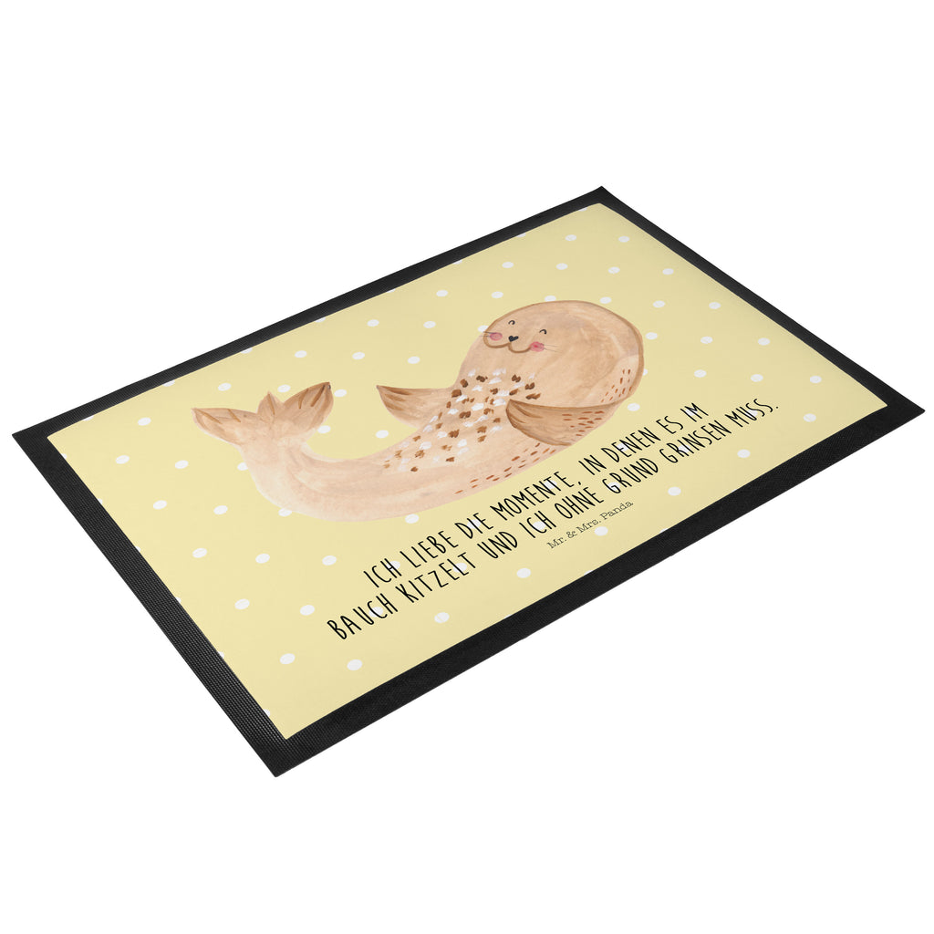 Fußmatte Robbe liegend Robbe, Robben, Seehund, Strand, Meerestier, Ostsee, Nordsee, Lachen, Freude Türvorleger, Schmutzmatte, Fußabtreter, Matte, Schmutzfänger, Fußabstreifer, Schmutzfangmatte, Türmatte, Motivfußmatte,  Haustürmatte, Vorleger  süße Tiermotive, gute Laune, lustige Sprüche, Tiere