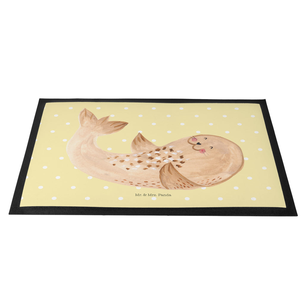 Fußmatte Robbe liegend Robbe, Robben, Seehund, Strand, Meerestier, Ostsee, Nordsee, Lachen, Freude Türvorleger, Schmutzmatte, Fußabtreter, Matte, Schmutzfänger, Fußabstreifer, Schmutzfangmatte, Türmatte, Motivfußmatte,  Haustürmatte, Vorleger  süße Tiermotive, gute Laune, lustige Sprüche, Tiere