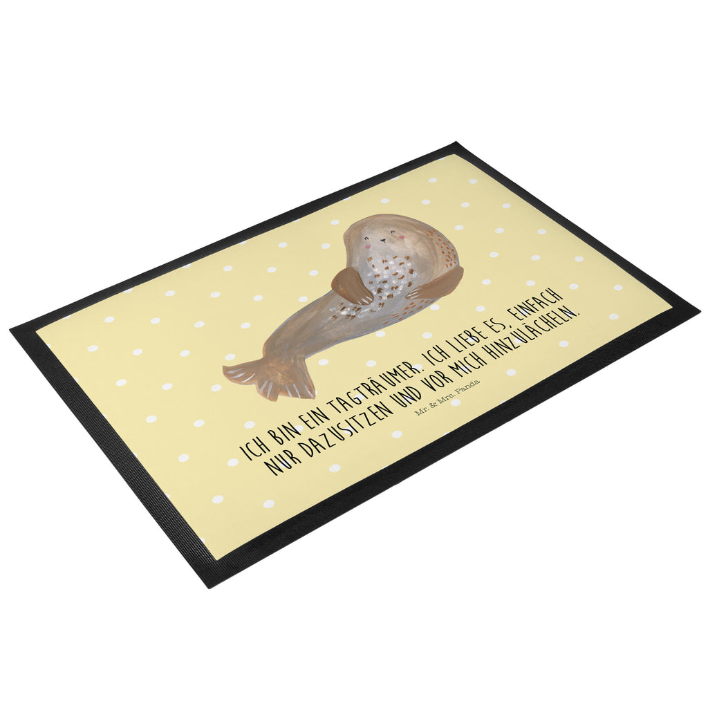 Fußmatte Robbe lachend Robbe, Robben, Seehund, Strand, Meerestier, Ostsee, Nordsee Türvorleger, Schmutzmatte, Fußabtreter, Matte, Schmutzfänger, Fußabstreifer, Schmutzfangmatte, Türmatte, Motivfußmatte,  Haustürmatte, Vorleger  süße Tiermotive, gute Laune, lustige Sprüche, Tiere
