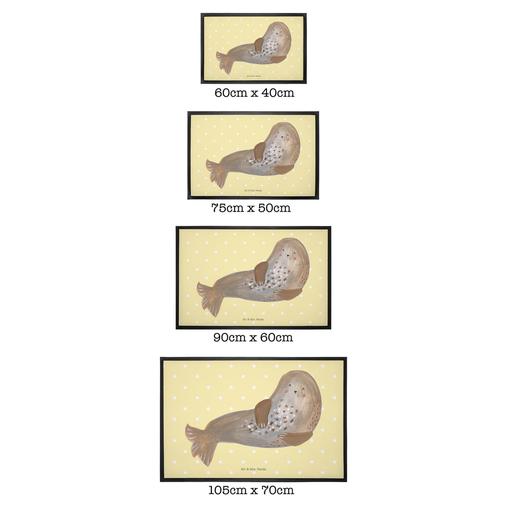 Fußmatte Robbe lachend Robbe, Robben, Seehund, Strand, Meerestier, Ostsee, Nordsee Türvorleger, Schmutzmatte, Fußabtreter, Matte, Schmutzfänger, Fußabstreifer, Schmutzfangmatte, Türmatte, Motivfußmatte,  Haustürmatte, Vorleger  süße Tiermotive, gute Laune, lustige Sprüche, Tiere