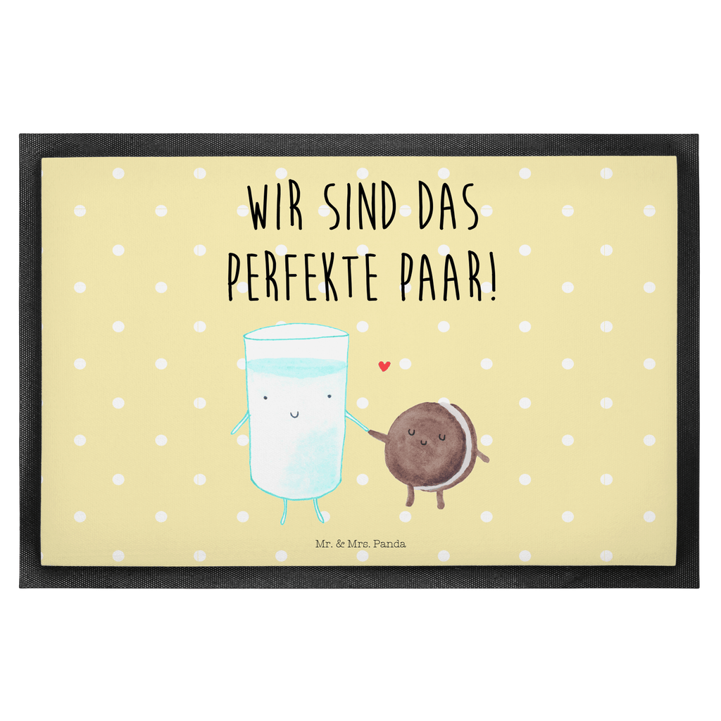 Fußmatte Milch & Keks Milk, Cookie, Milch, Keks, Kekse, Kaffee, Einladung Frühstück, Motiv süß, romantisch, perfektes Paar,  Türvorleger, Schmutzmatte, Fußabtreter, Matte, Schmutzfänger, Fußabstreifer, Schmutzfangmatte, Türmatte, Motivfußmatte,  Haustürmatte, Vorleger  süße Tiermotive, gute Laune, lustige Sprüche, Tiere