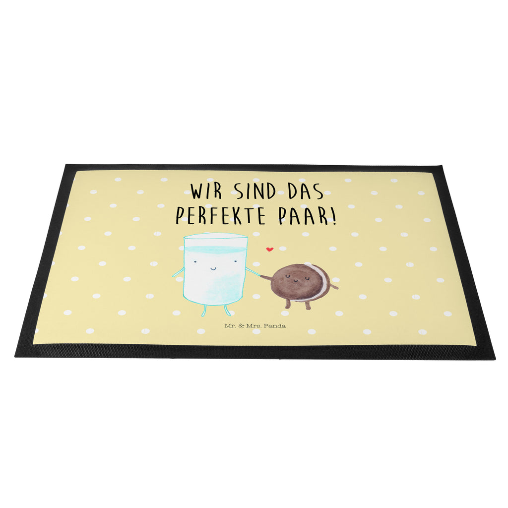 Fußmatte Milch & Keks Milk, Cookie, Milch, Keks, Kekse, Kaffee, Einladung Frühstück, Motiv süß, romantisch, perfektes Paar,  Türvorleger, Schmutzmatte, Fußabtreter, Matte, Schmutzfänger, Fußabstreifer, Schmutzfangmatte, Türmatte, Motivfußmatte,  Haustürmatte, Vorleger  süße Tiermotive, gute Laune, lustige Sprüche, Tiere