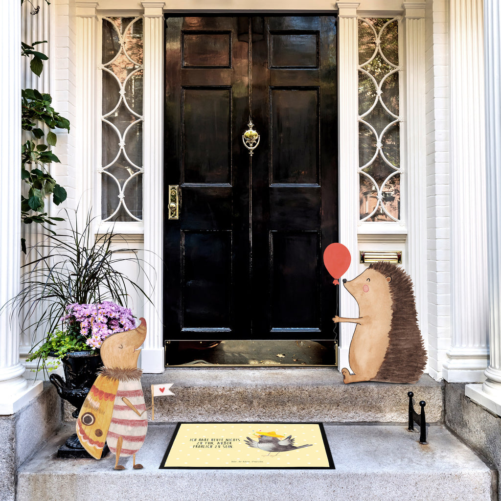 Fußmatte Rabe mit Sombrero Türvorleger, Schmutzmatte, Fußabtreter, Matte, Schmutzfänger, Fußabstreifer, Schmutzfangmatte, Türmatte, Motivfußmatte, Haustürmatte, Vorleger, Tiermotive, Gute Laune, lustige Sprüche, Tiere, Rabe, Vogel, Vögel, Spruch positiv, fröhlich sein, glücklich sein, Glück Spruch, froh, Elster, Motivation