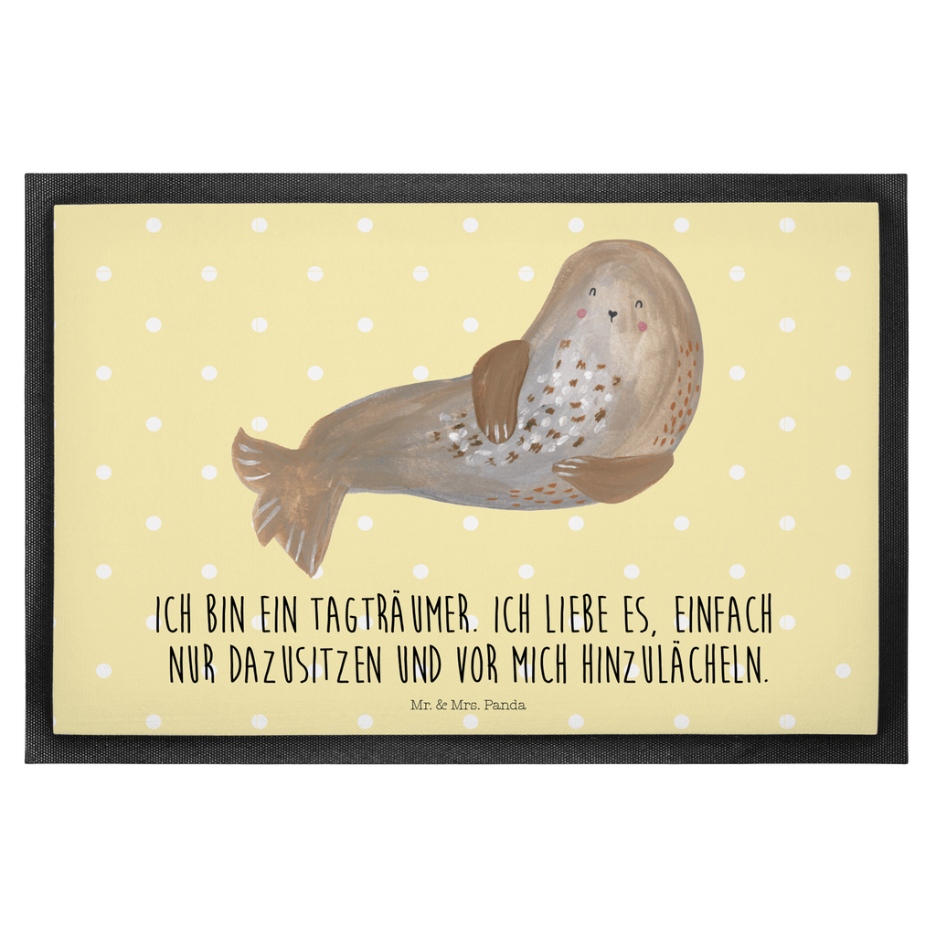 Fußmatte Robbe lachend Robbe, Robben, Seehund, Strand, Meerestier, Ostsee, Nordsee Türvorleger, Schmutzmatte, Fußabtreter, Matte, Schmutzfänger, Fußabstreifer, Schmutzfangmatte, Türmatte, Motivfußmatte,  Haustürmatte, Vorleger  süße Tiermotive, gute Laune, lustige Sprüche, Tiere