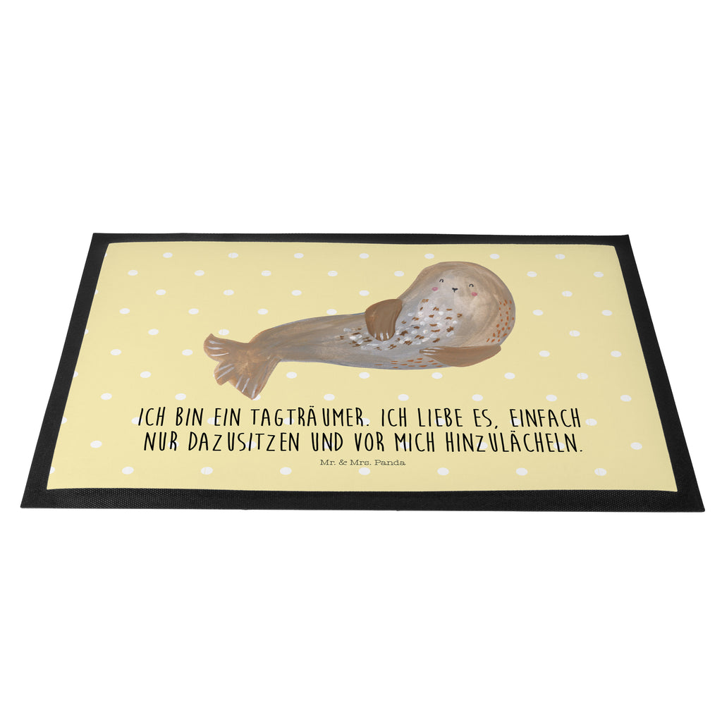 Fußmatte Robbe lachend Robbe, Robben, Seehund, Strand, Meerestier, Ostsee, Nordsee Türvorleger, Schmutzmatte, Fußabtreter, Matte, Schmutzfänger, Fußabstreifer, Schmutzfangmatte, Türmatte, Motivfußmatte,  Haustürmatte, Vorleger  süße Tiermotive, gute Laune, lustige Sprüche, Tiere