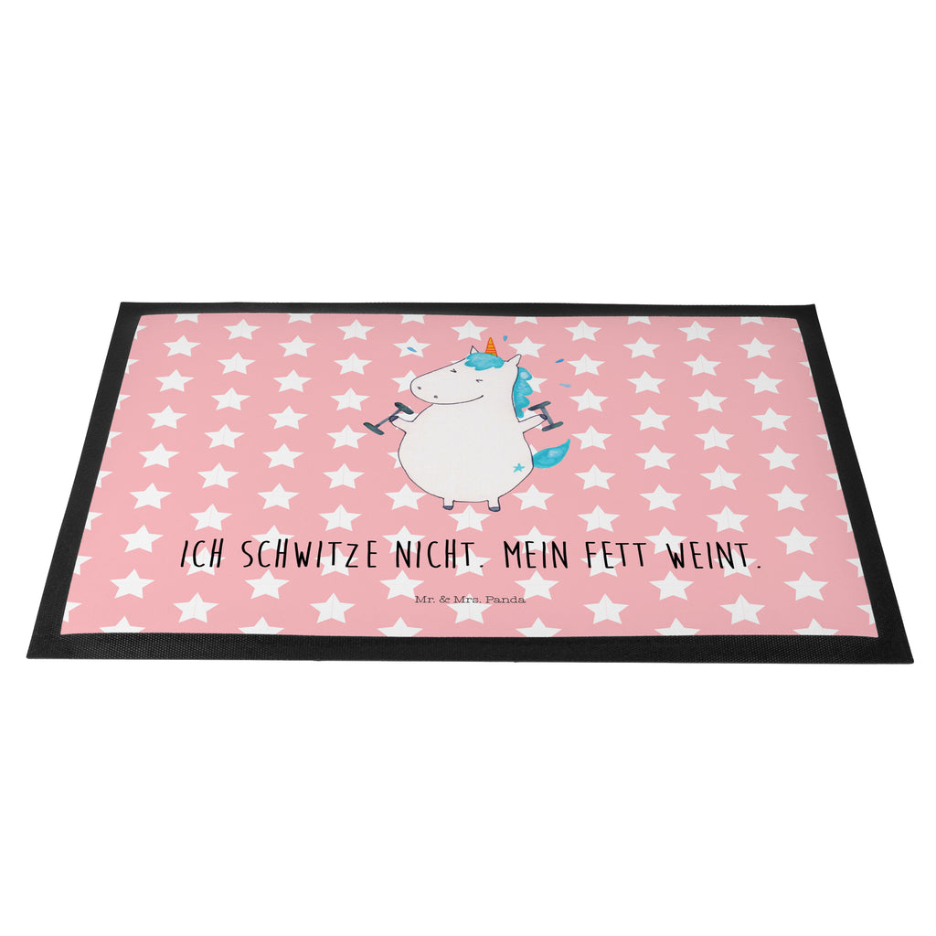 Fußmatte Einhorn Fitness Einhorn, Einhörner, Unicorn, Gym, Fitness, Fitnessstudio, Diät, Abnehmen, Sport, Pumpen, Geräte, Sixpack Türvorleger, Schmutzmatte, Fußabtreter, Matte, Schmutzfänger, Fußabstreifer, Schmutzfangmatte, Türmatte, Motivfußmatte,  Haustürmatte, Vorleger  Einhorn, Einhörner, Einhorn Deko, Pegasus, Unicorn