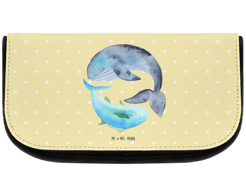 Kosmetiktasche Walfisch & Thunfisch Kosmetikbeutel, Kulturtasche, Kulturbeutel, Schminktasche, Make-Up Tasche, Tiermotive, Gute Laune, lustige Sprüche, Tiere, Wal, Wahl, Tunfisch, Wortwitz lustig, Spruch lustig, Flachwitz, Witz, Spruch des Tages, Flachwitz Geschenk