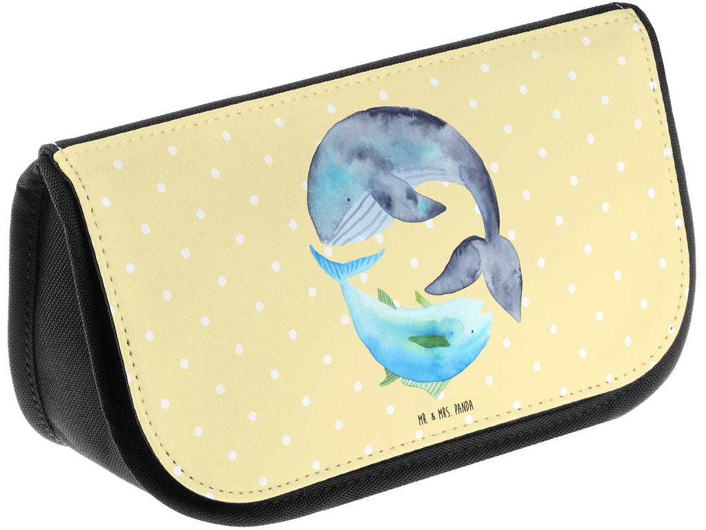 Kosmetiktasche Walfisch & Thunfisch Kosmetikbeutel, Kulturtasche, Kulturbeutel, Schminktasche, Make-Up Tasche, Tiermotive, Gute Laune, lustige Sprüche, Tiere, Wal, Wahl, Tunfisch, Wortwitz lustig, Spruch lustig, Flachwitz, Witz, Spruch des Tages, Flachwitz Geschenk