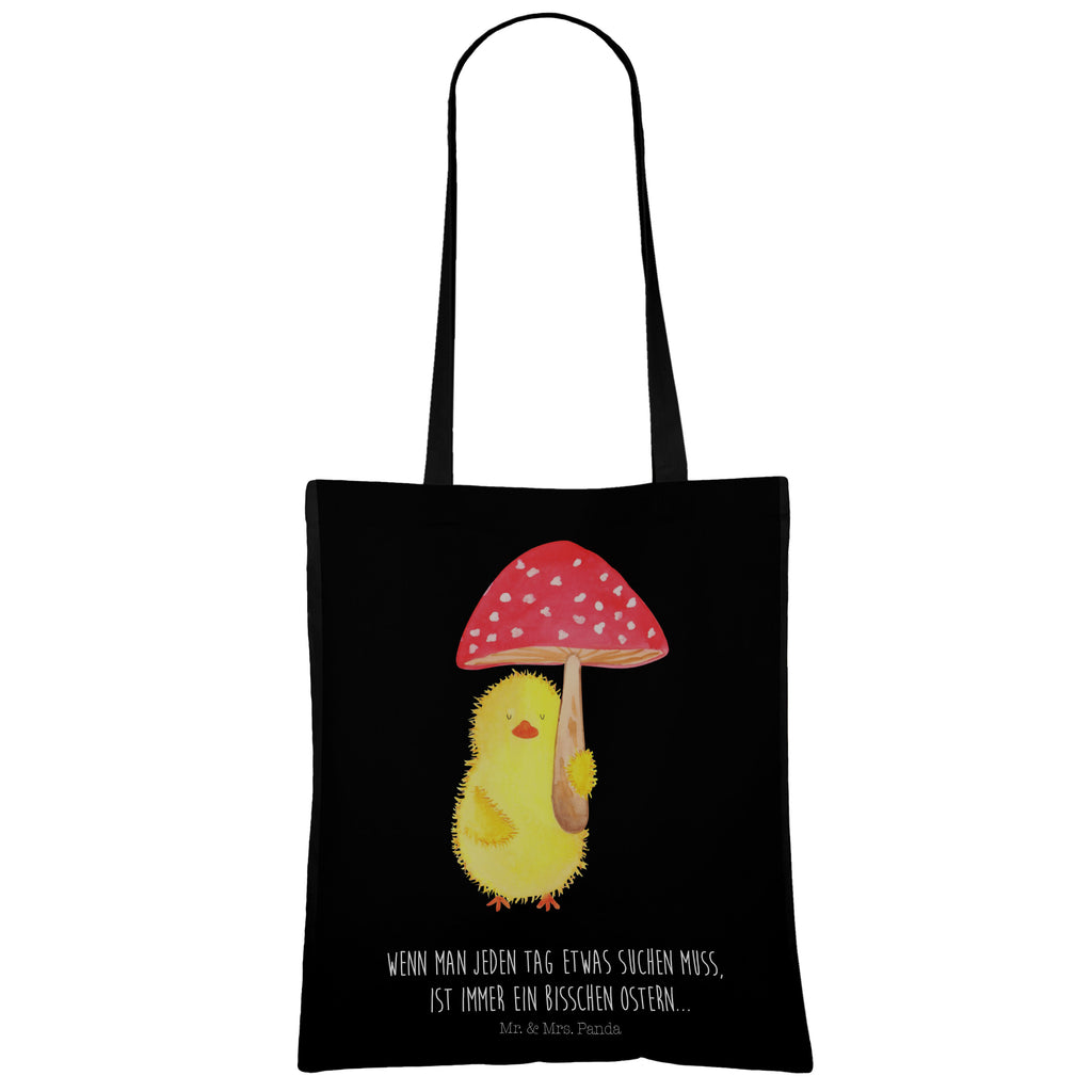 Tragetasche Küken Fliegenpilz Beuteltasche, Beutel, Einkaufstasche, Jutebeutel, Stoffbeutel, Ostern, Osterhase, Ostergeschenke, Osternest, Osterdeko, Geschenk zu Ostern, Küken, Fliegenpilz, Glückspilz, Frohe Ostern, Ostergrüße