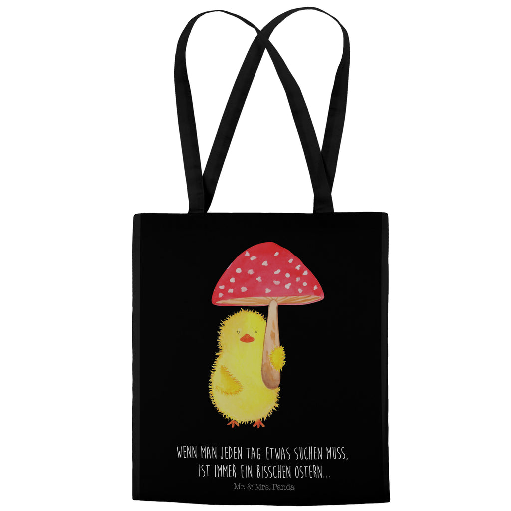 Tragetasche Küken Fliegenpilz Beuteltasche, Beutel, Einkaufstasche, Jutebeutel, Stoffbeutel, Ostern, Osterhase, Ostergeschenke, Osternest, Osterdeko, Geschenk zu Ostern, Küken, Fliegenpilz, Glückspilz, Frohe Ostern, Ostergrüße