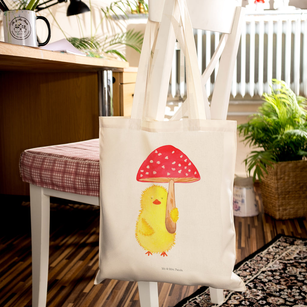 Tragetasche Küken Fliegenpilz Beuteltasche, Beutel, Einkaufstasche, Jutebeutel, Stoffbeutel, Ostern, Osterhase, Ostergeschenke, Osternest, Osterdeko, Geschenk zu Ostern, Küken, Fliegenpilz, Glückspilz, Frohe Ostern, Ostergrüße