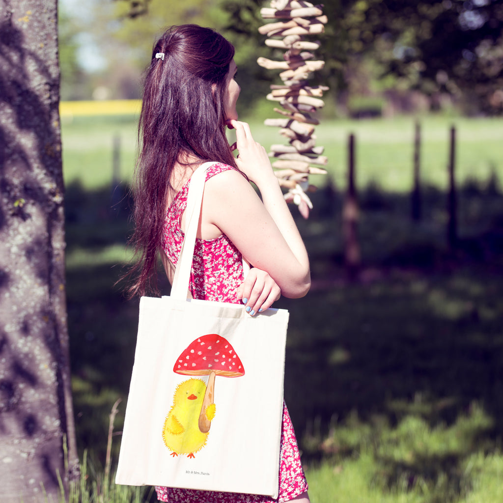 Tragetasche Küken Fliegenpilz Beuteltasche, Beutel, Einkaufstasche, Jutebeutel, Stoffbeutel, Ostern, Osterhase, Ostergeschenke, Osternest, Osterdeko, Geschenk zu Ostern, Küken, Fliegenpilz, Glückspilz, Frohe Ostern, Ostergrüße