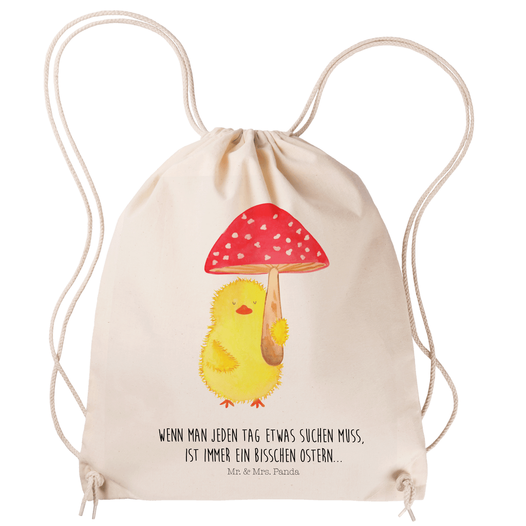 Sportbeutel Küken Fliegenpilz Turnbeutel, Beutel, Sporttasche, Tasche, Stoffbeutel, Ostern, Osterhase, Ostergeschenke, Osternest, Osterdeko, Geschenk zu Ostern, Küken, Fliegenpilz, Glückspilz, Frohe Ostern, Ostergrüße