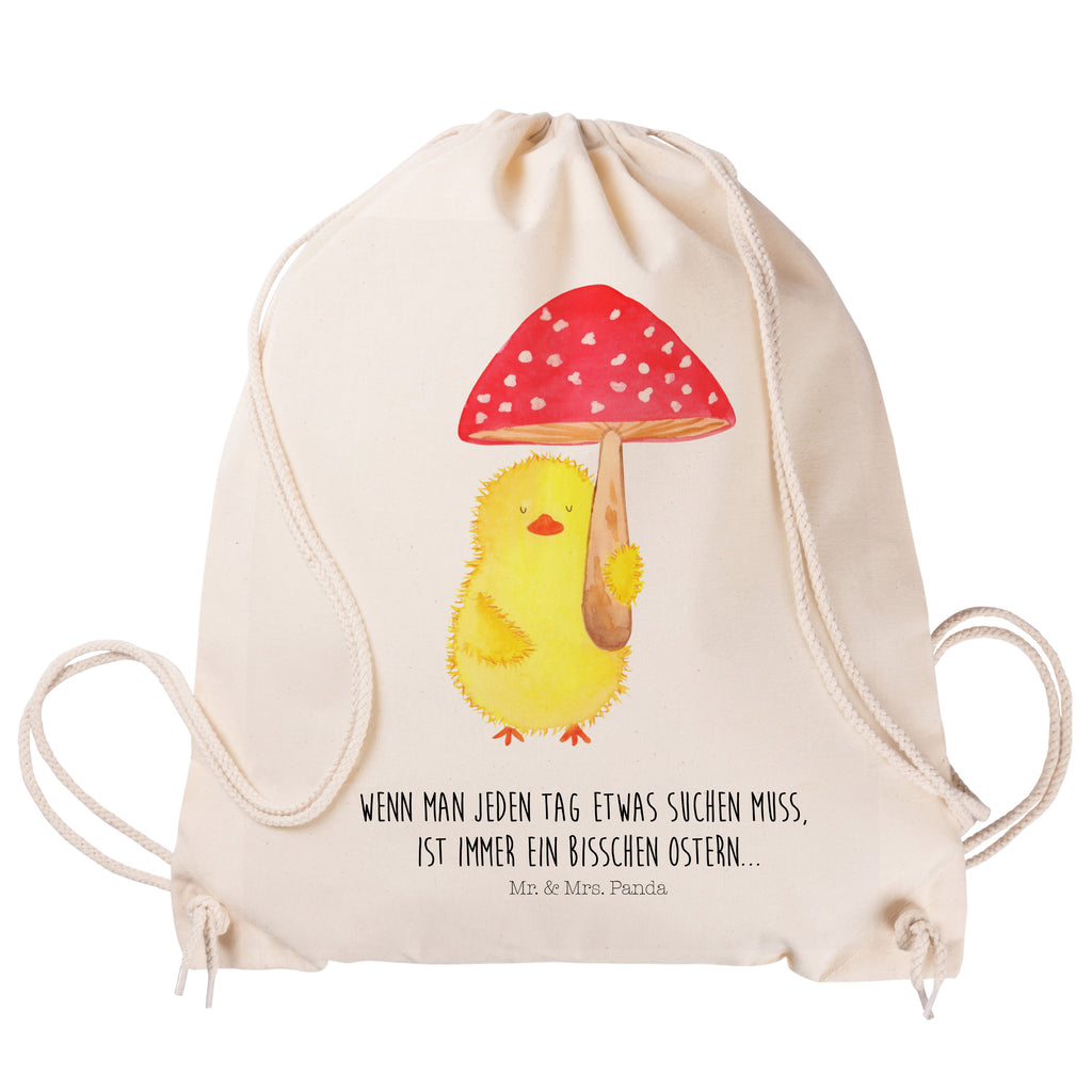 Sportbeutel Küken Fliegenpilz Turnbeutel, Beutel, Sporttasche, Tasche, Stoffbeutel, Ostern, Osterhase, Ostergeschenke, Osternest, Osterdeko, Geschenk zu Ostern, Küken, Fliegenpilz, Glückspilz, Frohe Ostern, Ostergrüße
