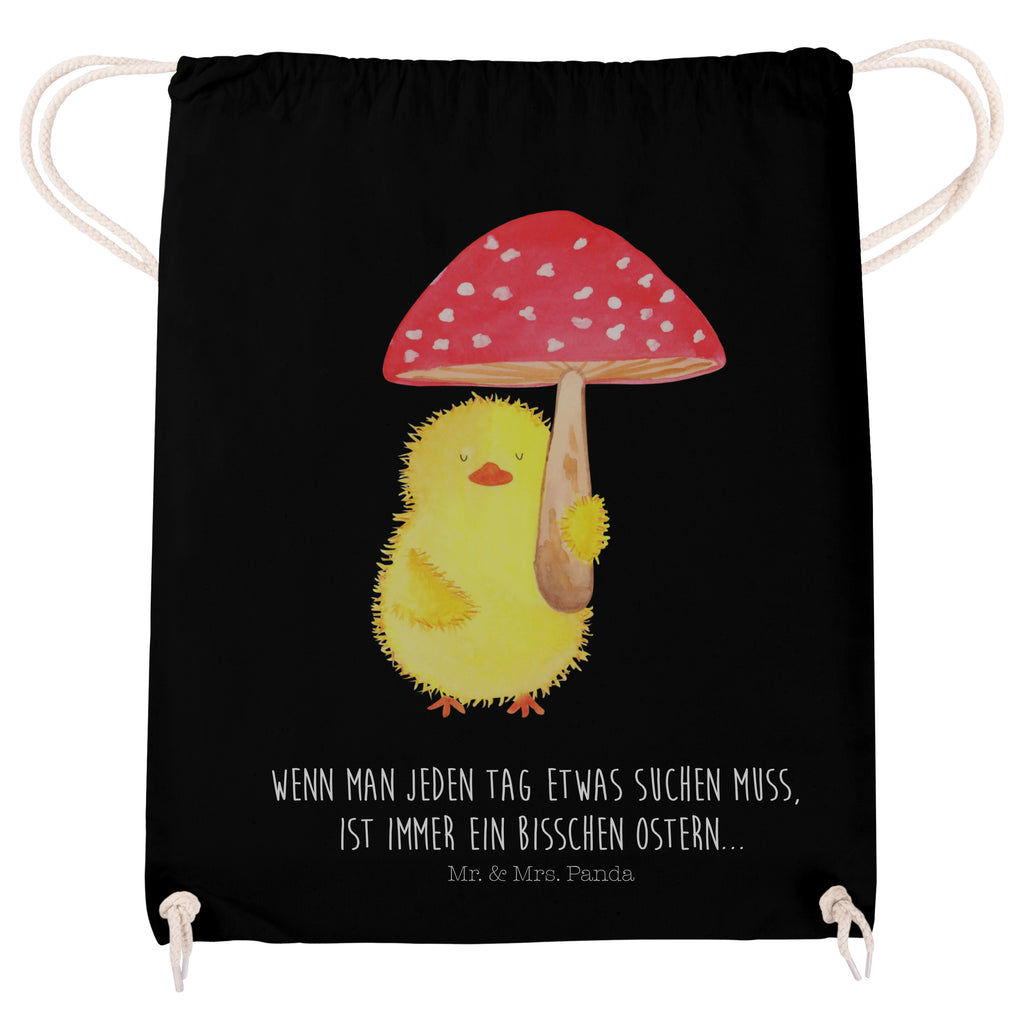 Sportbeutel Küken Fliegenpilz Turnbeutel, Beutel, Sporttasche, Tasche, Stoffbeutel, Ostern, Osterhase, Ostergeschenke, Osternest, Osterdeko, Geschenk zu Ostern, Küken, Fliegenpilz, Glückspilz, Frohe Ostern, Ostergrüße