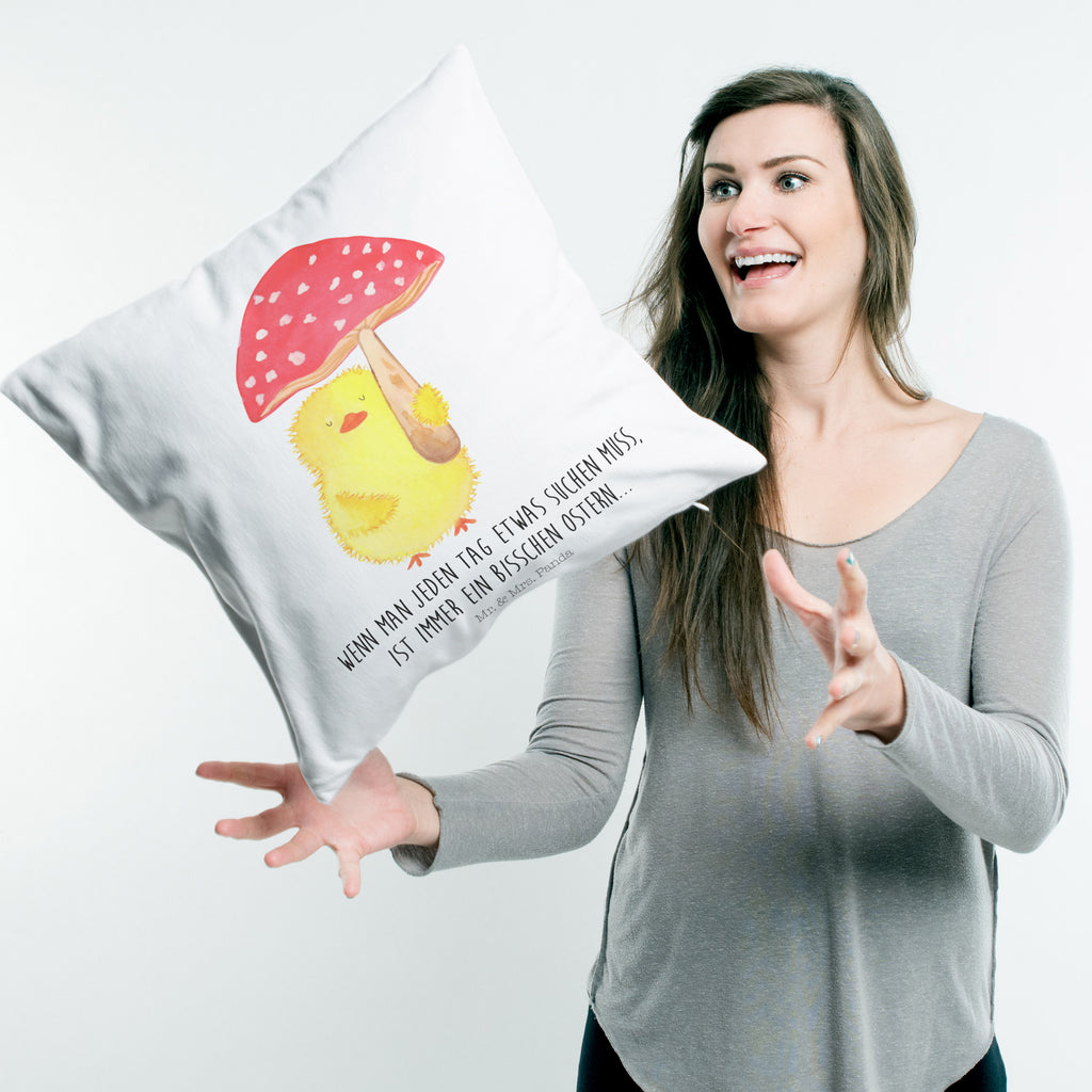 40x40 Kissen Küken Fliegenpilz Kissenhülle, Kopfkissen, Sofakissen, Dekokissen, Motivkissen, Ostern, Osterhase, Ostergeschenke, Osternest, Osterdeko, Geschenk zu Ostern, Küken, Fliegenpilz, Glückspilz, Frohe Ostern, Ostergrüße