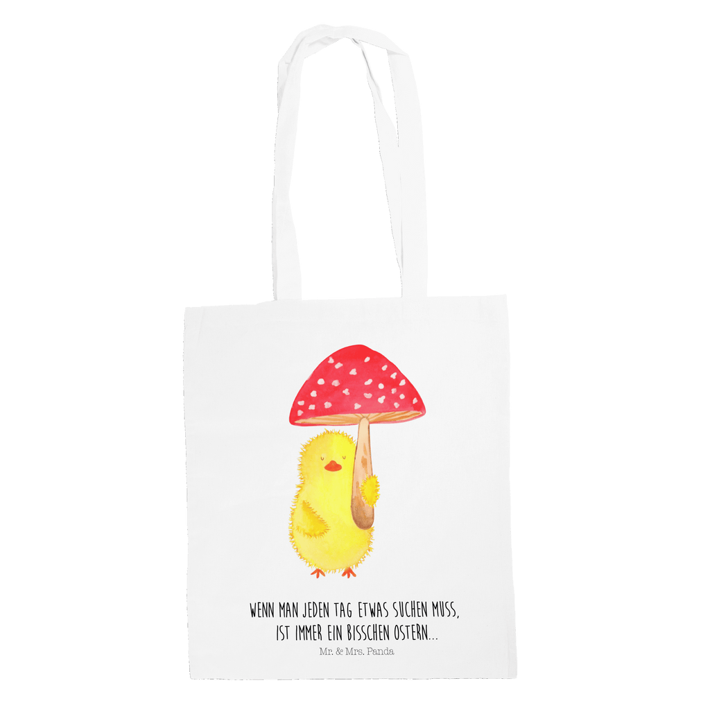 Tragetasche Küken Fliegenpilz Beuteltasche, Beutel, Einkaufstasche, Jutebeutel, Stoffbeutel, Ostern, Osterhase, Ostergeschenke, Osternest, Osterdeko, Geschenk zu Ostern, Küken, Fliegenpilz, Glückspilz, Frohe Ostern, Ostergrüße