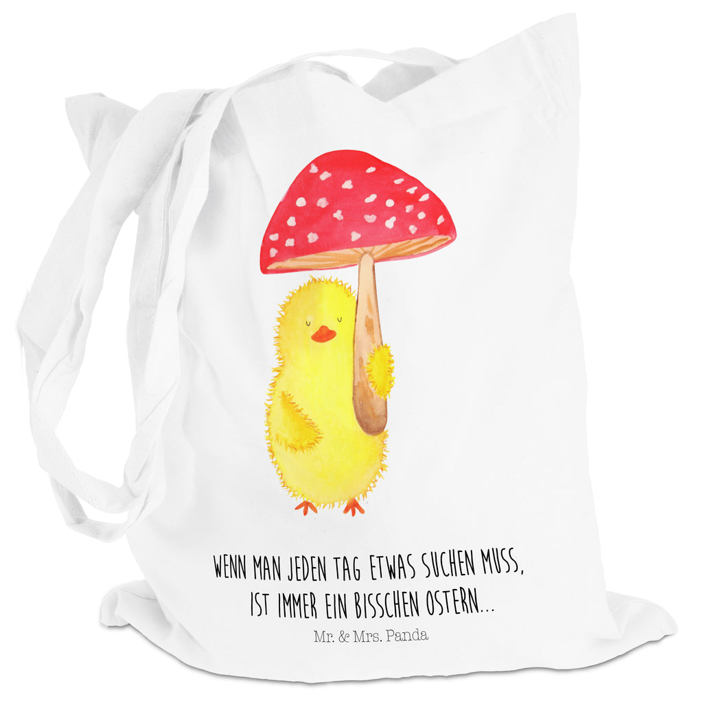 Tragetasche Küken Fliegenpilz Beuteltasche, Beutel, Einkaufstasche, Jutebeutel, Stoffbeutel, Ostern, Osterhase, Ostergeschenke, Osternest, Osterdeko, Geschenk zu Ostern, Küken, Fliegenpilz, Glückspilz, Frohe Ostern, Ostergrüße