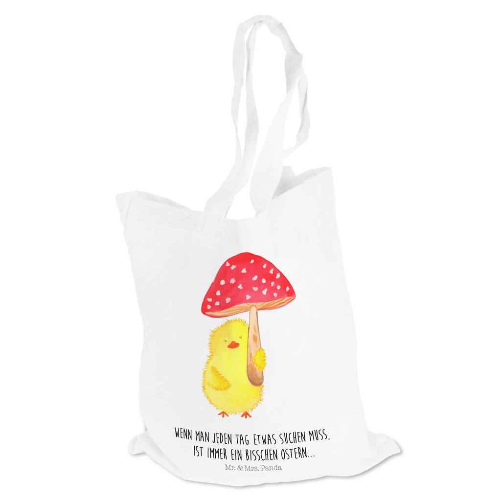 Tragetasche Küken Fliegenpilz Beuteltasche, Beutel, Einkaufstasche, Jutebeutel, Stoffbeutel, Ostern, Osterhase, Ostergeschenke, Osternest, Osterdeko, Geschenk zu Ostern, Küken, Fliegenpilz, Glückspilz, Frohe Ostern, Ostergrüße