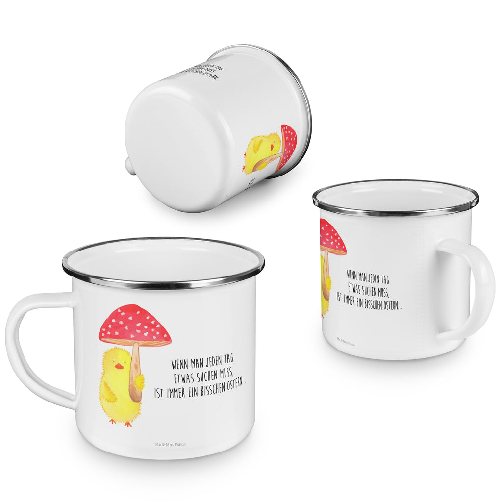 Camping Emaille Tasse Küken Fliegenpilz Campingtasse, Trinkbecher, Metalltasse, Outdoor Tasse, Emaille Trinkbecher, Blechtasse Outdoor, Emaille Campingbecher, Edelstahl Trinkbecher, Metalltasse für Camping, Kaffee Blechtasse, Camping Tasse Metall, Ostern, Osterhase, Ostergeschenke, Osternest, Osterdeko, Geschenk zu Ostern, Küken, Fliegenpilz, Glückspilz, Frohe Ostern, Ostergrüße