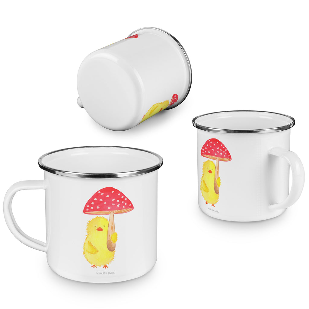 Camping Emaille Tasse Küken Fliegenpilz Campingtasse, Trinkbecher, Metalltasse, Outdoor Tasse, Emaille Trinkbecher, Blechtasse Outdoor, Emaille Campingbecher, Edelstahl Trinkbecher, Metalltasse für Camping, Kaffee Blechtasse, Camping Tasse Metall, Ostern, Osterhase, Ostergeschenke, Osternest, Osterdeko, Geschenk zu Ostern, Küken, Fliegenpilz, Glückspilz, Frohe Ostern, Ostergrüße