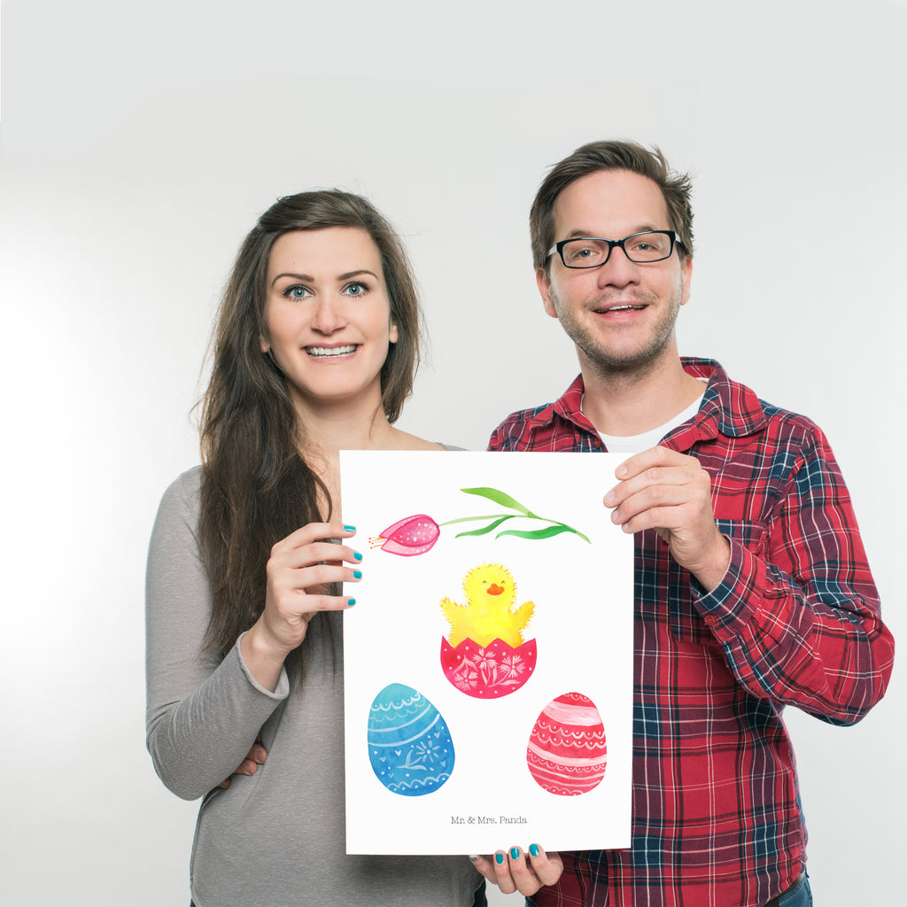 Poster Küken geschlüpft Poster, Wandposter, Bild, Wanddeko, Küchenposter, Kinderposter, Wanddeko Bild, Raumdekoration, Wanddekoration, Handgemaltes Poster, Mr. & Mrs. Panda Poster, Designposter, Kunstdruck, Posterdruck, Ostern, Osterhase, Ostergeschenke, Osternest, Osterdeko, Geschenk zu Ostern, Küken, Osterei, Ostereier, Ei, Frühlingsgefühle, Freude, Grüße, liebe Grüße, Frohe Ostern, Ostergrüße