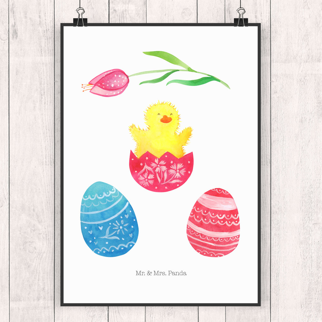 Poster Küken geschlüpft Poster, Wandposter, Bild, Wanddeko, Küchenposter, Kinderposter, Wanddeko Bild, Raumdekoration, Wanddekoration, Handgemaltes Poster, Mr. & Mrs. Panda Poster, Designposter, Kunstdruck, Posterdruck, Ostern, Osterhase, Ostergeschenke, Osternest, Osterdeko, Geschenk zu Ostern, Küken, Osterei, Ostereier, Ei, Frühlingsgefühle, Freude, Grüße, liebe Grüße, Frohe Ostern, Ostergrüße