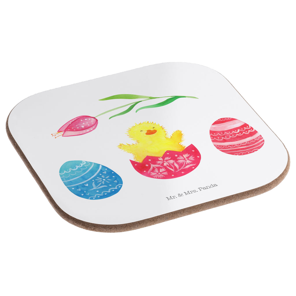 Quadratische Untersetzer Küken geschlüpft Bierdeckel, Glasuntersetzer, Untersetzer Gläser, Getränkeuntersetzer, Ostern, Osterhase, Ostergeschenke, Osternest, Osterdeko, Geschenk zu Ostern, Küken, Osterei, Ostereier, Ei, Frühlingsgefühle, Freude, Grüße, liebe Grüße, Frohe Ostern, Ostergrüße