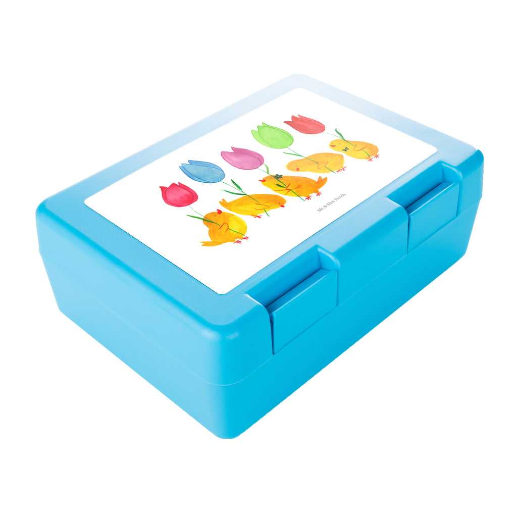 Brotdose Küken Parade Brotbox, Snackbox, Lunch box, Butterbrotdose, Brotzeitbox, Ostern, Osterhase, Ostergeschenke, Osternest, Osterdeko, Geschenk zu Ostern, Küken, Parade, Tulpen, Frohe Ostern, Ostergrüße, Blumen