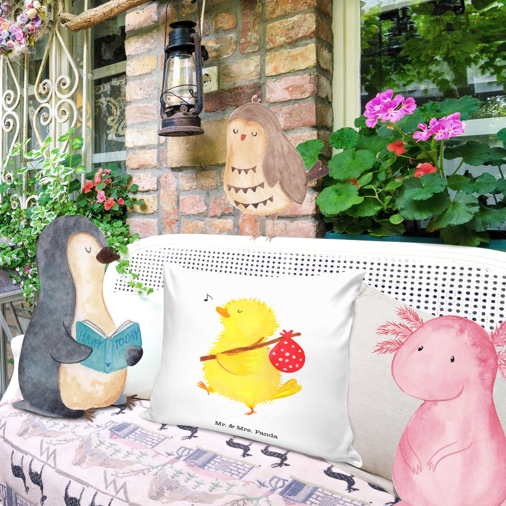 40x40 Kissen Küken Wanderer Kissenhülle, Kopfkissen, Sofakissen, Dekokissen, Motivkissen, Ostern, Osterhase, Ostergeschenke, Osternest, Osterdeko, Geschenk zu Ostern, Küken, Osterei, Ostereier, Ei, Frühlingsgefühle, Freude, Grüße, liebe Grüße, Frohe Ostern, Ostergrüße, Flausen, Wunder, Reisen, Weltenbummler, Zeit, Zeitmanagement, Backpacker