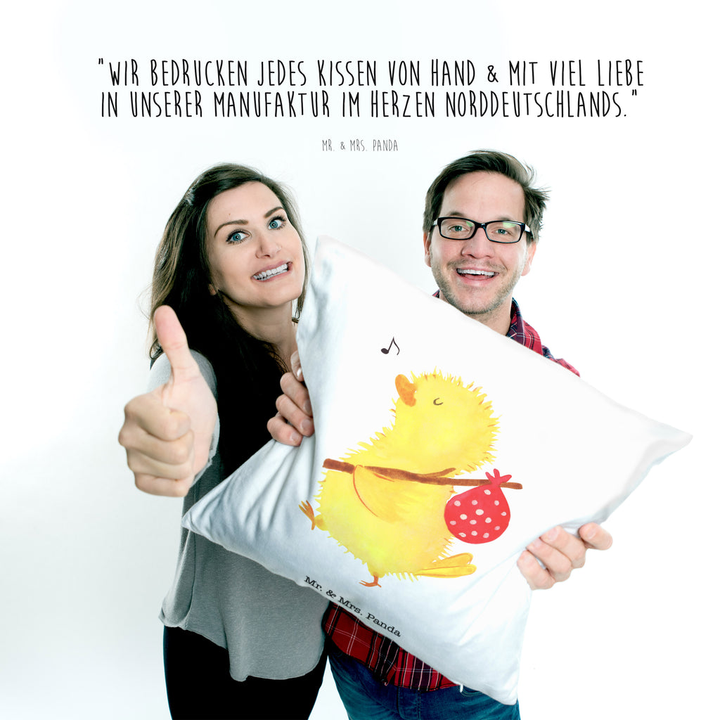 40x40 Kissen Küken Wanderer Kissenhülle, Kopfkissen, Sofakissen, Dekokissen, Motivkissen, Ostern, Osterhase, Ostergeschenke, Osternest, Osterdeko, Geschenk zu Ostern, Küken, Osterei, Ostereier, Ei, Frühlingsgefühle, Freude, Grüße, liebe Grüße, Frohe Ostern, Ostergrüße, Flausen, Wunder, Reisen, Weltenbummler, Zeit, Zeitmanagement, Backpacker