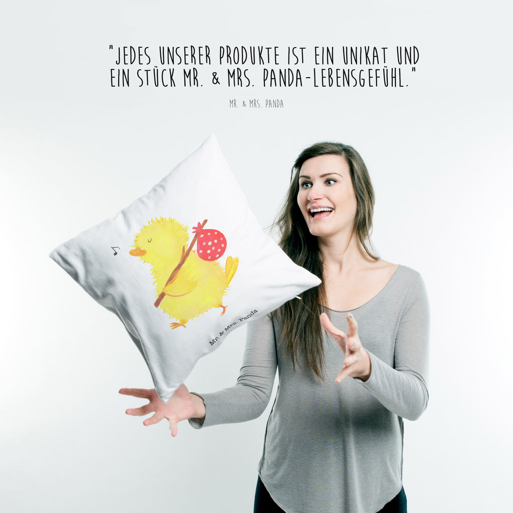 40x40 Kissen Küken Wanderer Kissenhülle, Kopfkissen, Sofakissen, Dekokissen, Motivkissen, Ostern, Osterhase, Ostergeschenke, Osternest, Osterdeko, Geschenk zu Ostern, Küken, Osterei, Ostereier, Ei, Frühlingsgefühle, Freude, Grüße, liebe Grüße, Frohe Ostern, Ostergrüße, Flausen, Wunder, Reisen, Weltenbummler, Zeit, Zeitmanagement, Backpacker