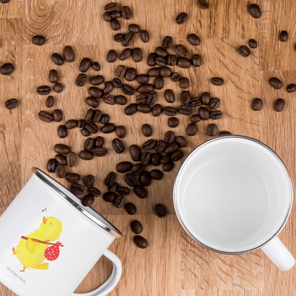 Camping Emaille Tasse Küken Wanderer Campingtasse, Trinkbecher, Metalltasse, Outdoor Tasse, Emaille Trinkbecher, Blechtasse Outdoor, Emaille Campingbecher, Edelstahl Trinkbecher, Metalltasse für Camping, Kaffee Blechtasse, Camping Tasse Metall, Ostern, Osterhase, Ostergeschenke, Osternest, Osterdeko, Geschenk zu Ostern, Küken, Osterei, Ostereier, Ei, Frühlingsgefühle, Freude, Grüße, liebe Grüße, Frohe Ostern, Ostergrüße, Flausen, Wunder, Reisen, Weltenbummler, Zeit, Zeitmanagement, Backpacker