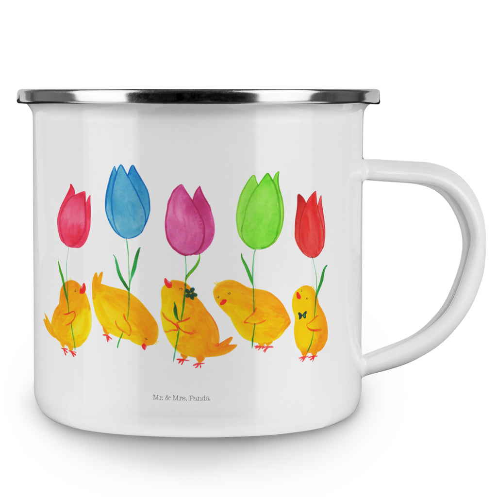 Camping Emaille Tasse Küken Parade Campingtasse, Trinkbecher, Metalltasse, Outdoor Tasse, Emaille Trinkbecher, Blechtasse Outdoor, Emaille Campingbecher, Edelstahl Trinkbecher, Metalltasse für Camping, Kaffee Blechtasse, Camping Tasse Metall, Ostern, Osterhase, Ostergeschenke, Osternest, Osterdeko, Geschenk zu Ostern, Küken, Parade, Tulpen, Frohe Ostern, Ostergrüße, Blumen