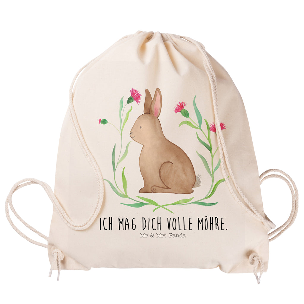 Sportbeutel Hase sitzend Turnbeutel, Beutel, Sporttasche, Tasche, Stoffbeutel, Ostern, Osterhase, Ostergeschenke, Osternest, Osterdeko, Geschenk zu Ostern, Frohe Ostern, Ostergrüße, Osterblume, Liebe, Grüße, Hase, Kaninchen